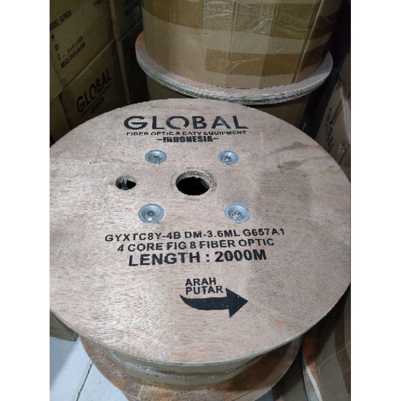 Global Kabel FO 4 Core FIG 8 + Jelly 3,6ml G657A1 Fiberoptic Cable 2000Meter