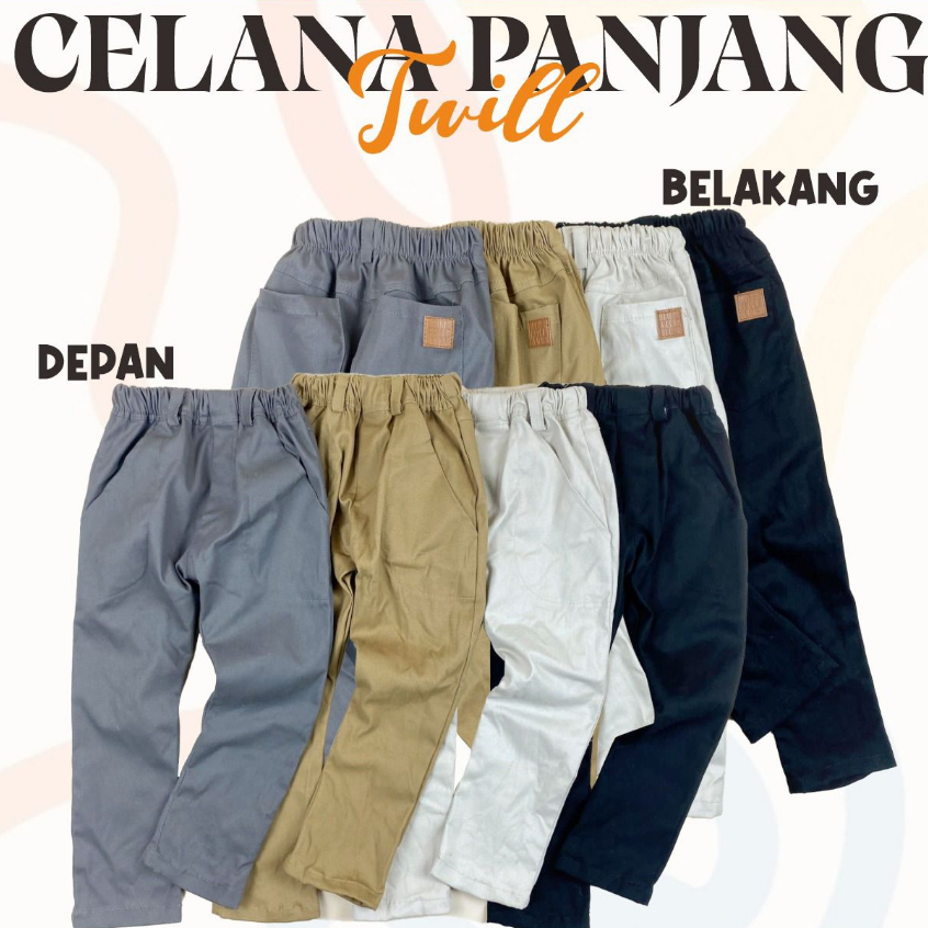 CHINO TWILL STRETCH CHINO PANJANG CELANA PANJANG ANAK CELANA CHINO ANAK COTTON TWILL 2 - 10 TAHUN PNP