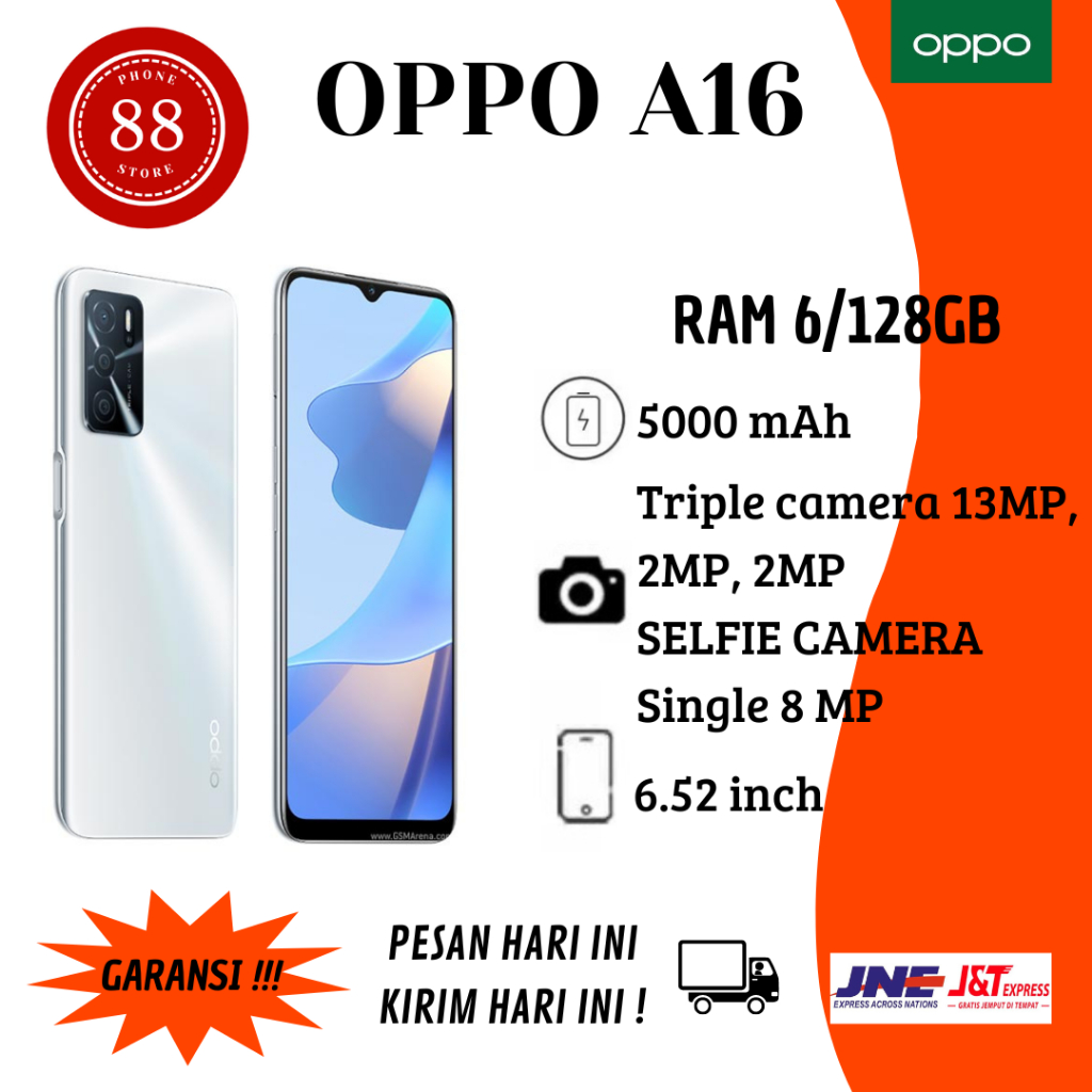 OPPO A16 RAM 6/128GB GARANSI 1THN