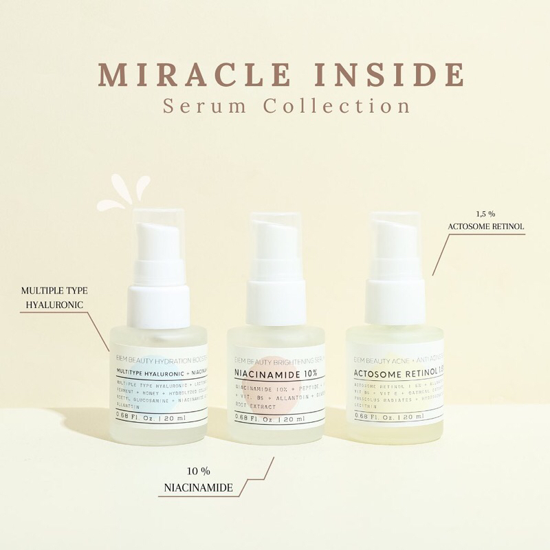 Eiem Beauty Hydration Booster Serum, Multiple Hyaluronic + Niacinamide 4%