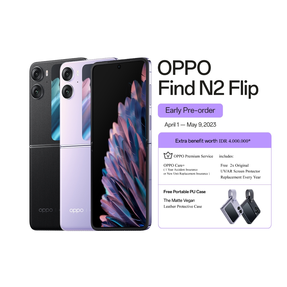 OPPO Find N2 Flip RAM 8GB+8GB Extended/256GB Garansi Resmi