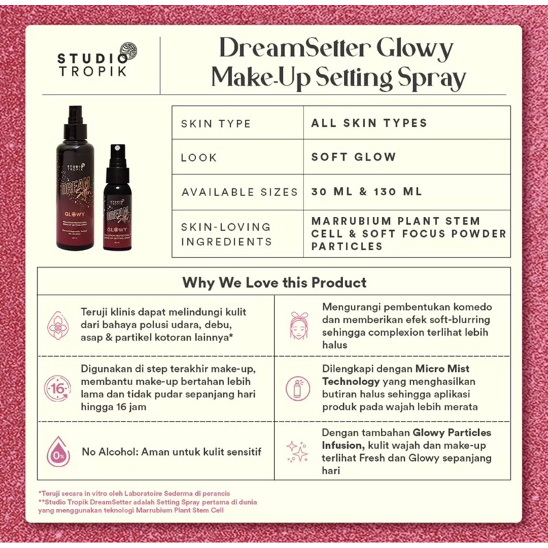 Studio Tropik Priming Water Balance / Glowy / Original / Flawless / Dreamsetter Spray