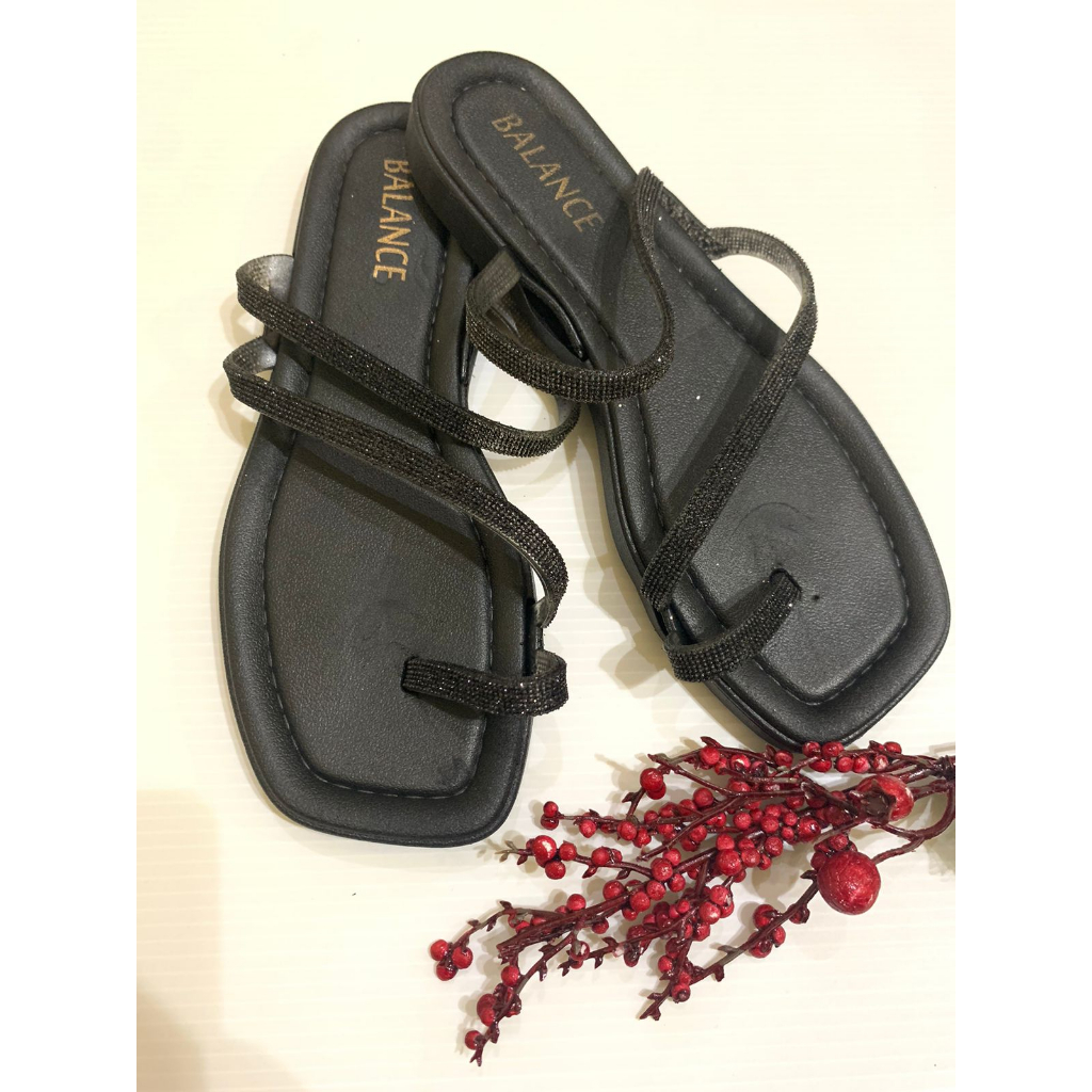 Sandal Wanita Import Tali Glitter Balance 2302-1