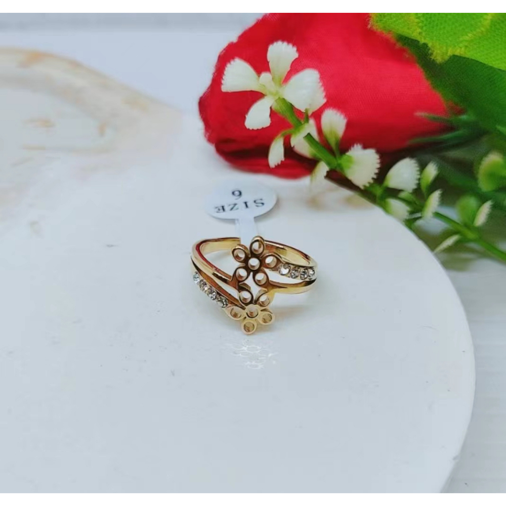 Cincin Titanium Permata Perhiasan Fashion R056/057/058