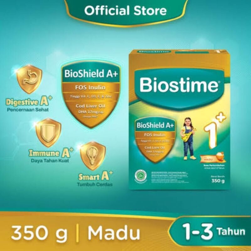 SUSU PERTUMBUHAN BIOSTIME 1+ madu 350gr