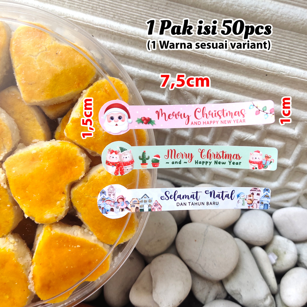 

STICKER STIKER SDK selamat natal dan tahun baru - merry christmas and happy new year READY STOK MURAH seagel seal packing (1pak isi 50pc) SDK
