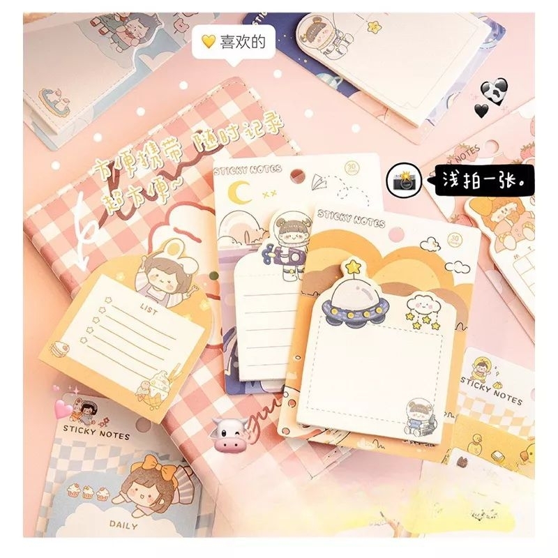 STICKY NOTE LUCU INS MEMO PAD KAWAII AESTHETIC RT113