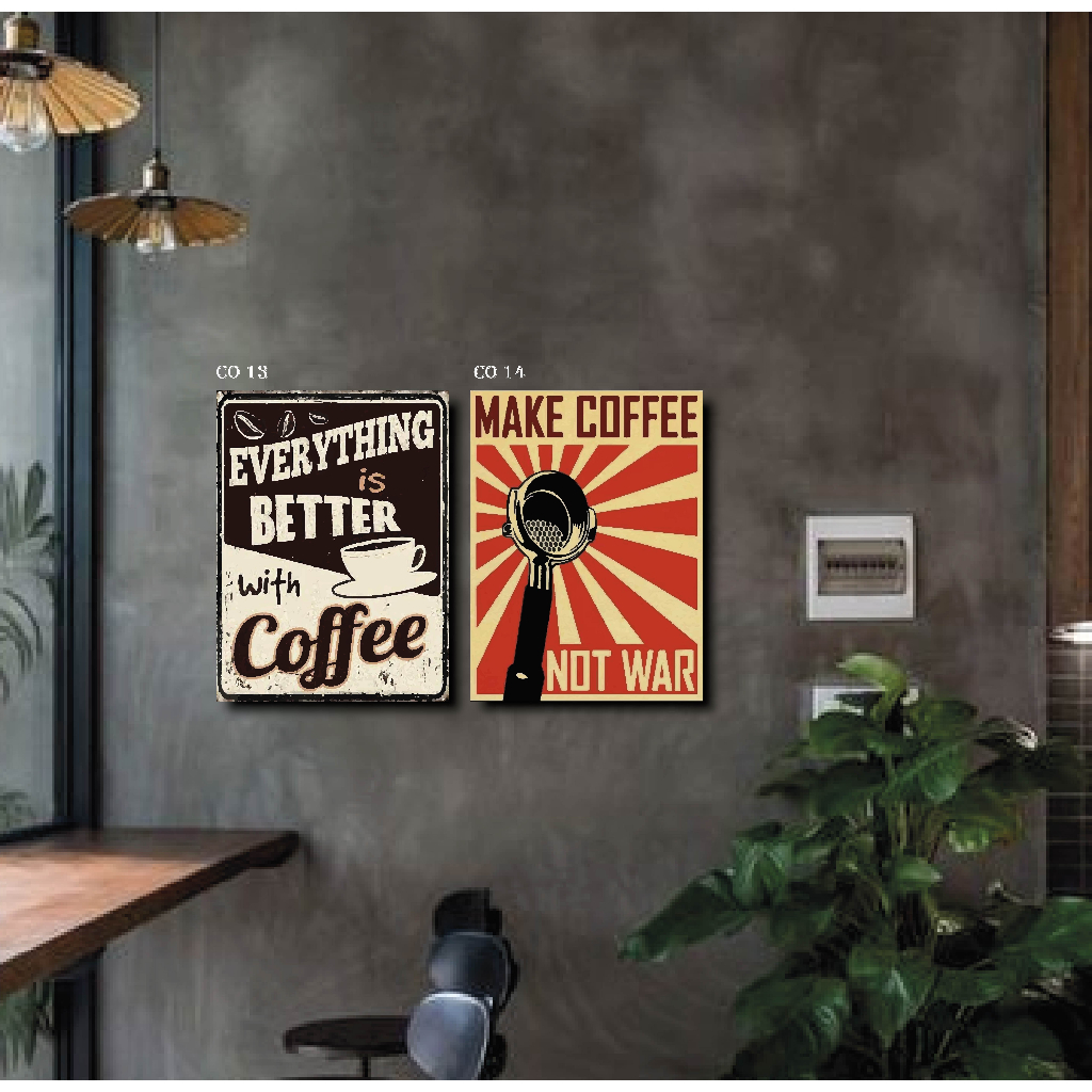 Poster Dinding Kayu - Poster Coffe Poster Kedai KOPI Tinggal Gantung