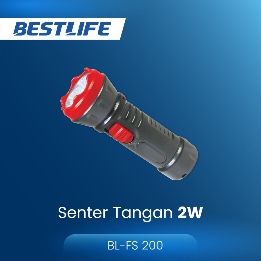 Senter BESTLIFE BL FS200 2Watt Cahaya Putih Terang - Rechargeable