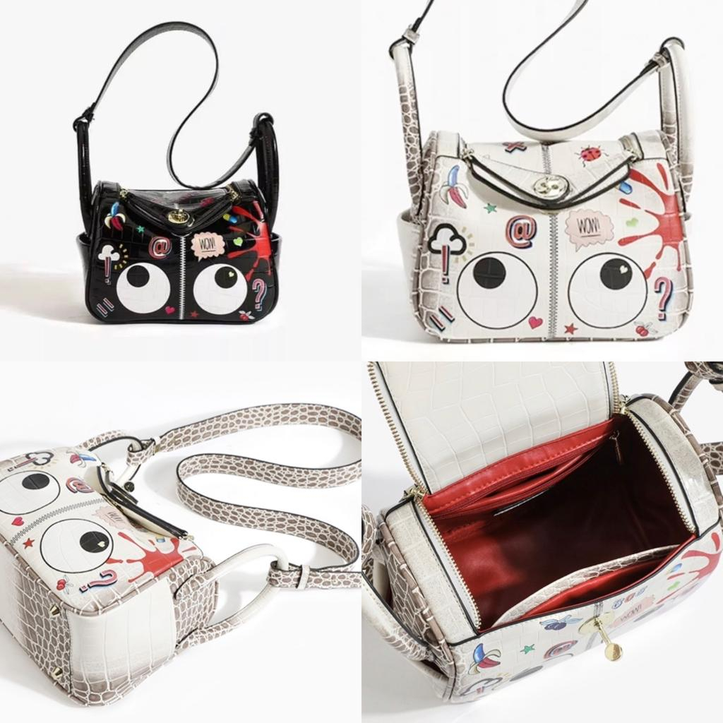 Tas Wanita Import Elizy Eye Theme Printed Croc Embossed Shoulder Bag - SF 2172#