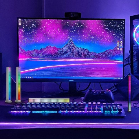 RGB LED Voice Control Music Rhythm Light Bar Dynamic Display Strip Light