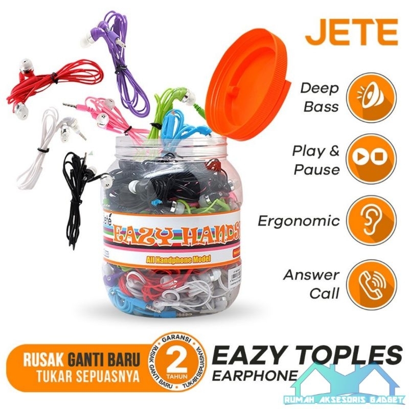 HANSFREE HF JETE EAZY TOPLES WARNA NGEBASS MURAH