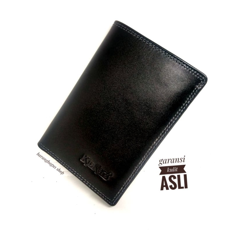 Dompet import semi panjang tanggung full kulit asli pria Kickers model simpel dan elegan