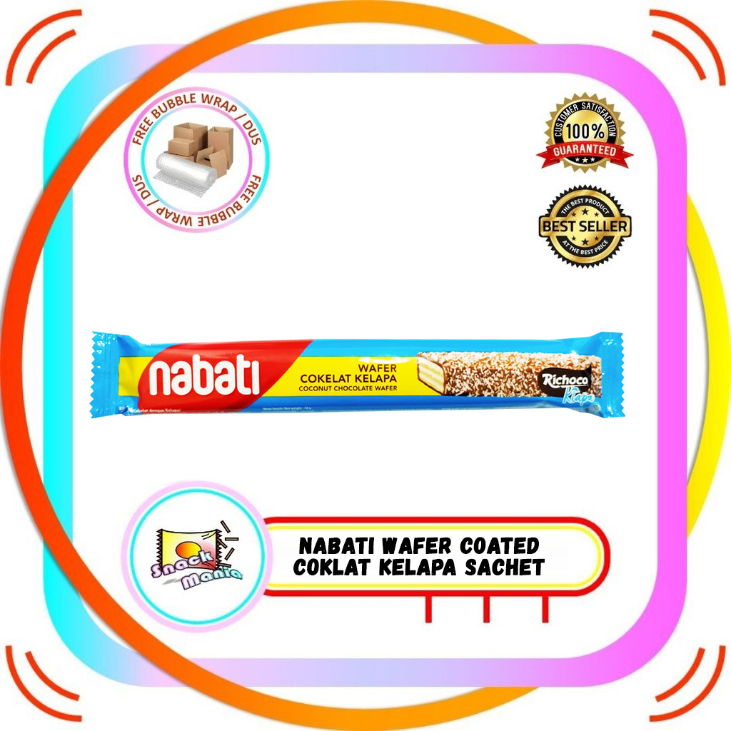 Nabati Wafer Coated Coklat Kelapa 18 gr 1 pc Chocolate Klapa