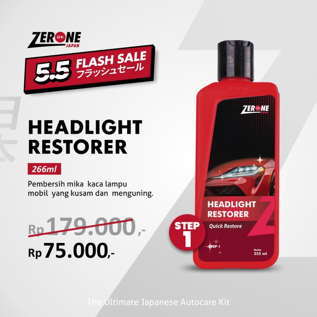 New Zerone x GD Headlight Restore Pengkilap Lampu Pembersih Mika Mobil