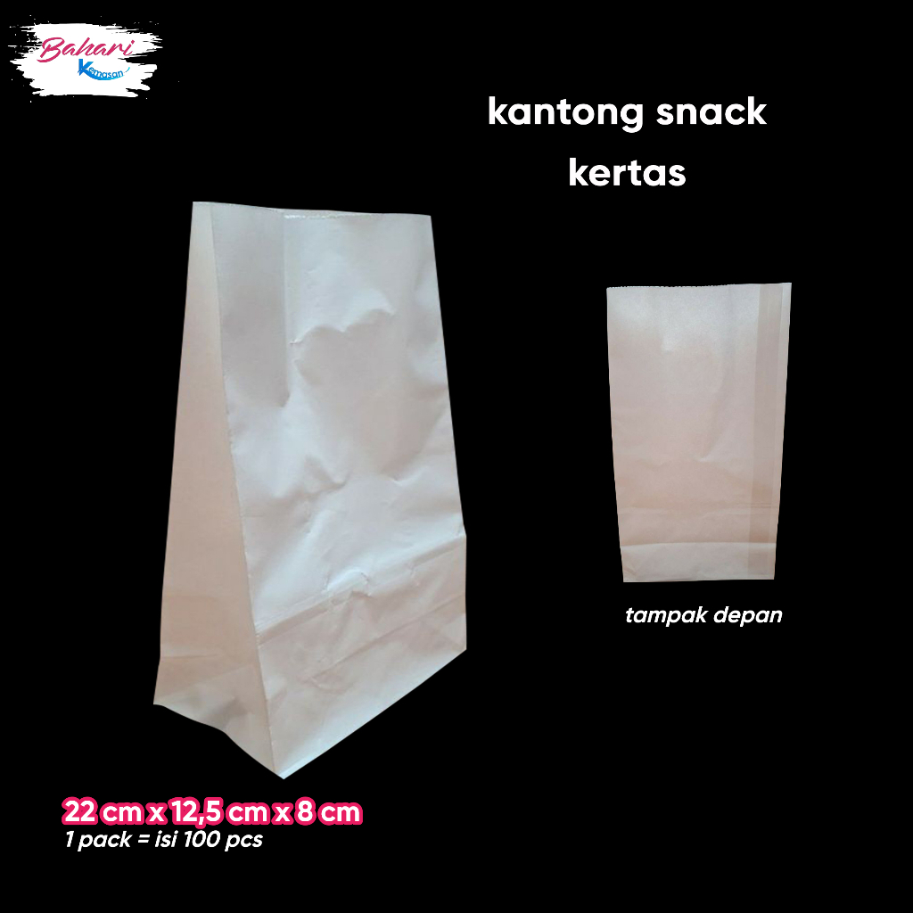 

kantong paper bag putih donat kentang snack kue roti 22x12,5x8 isi 100