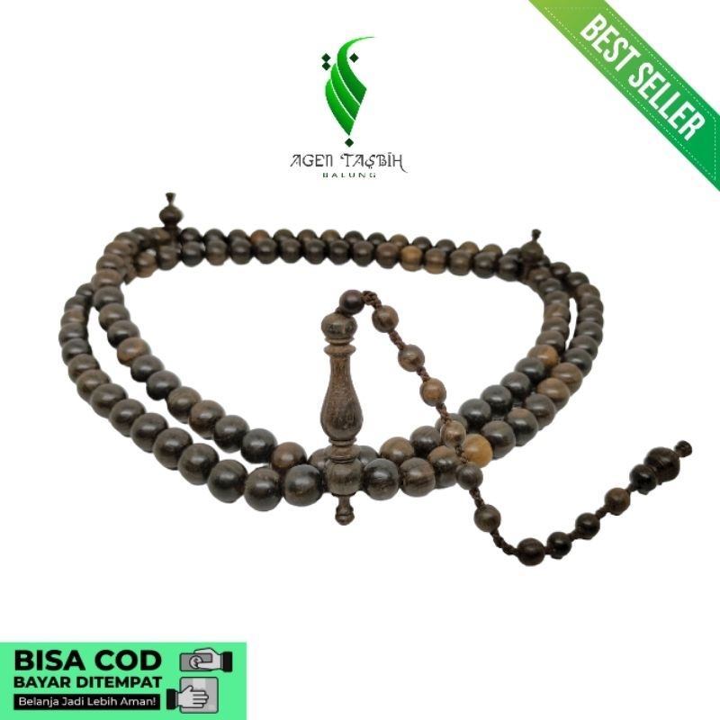 Tasbih Kayu Kalimasada Size 10mm motif bulat asli original,bisa cod