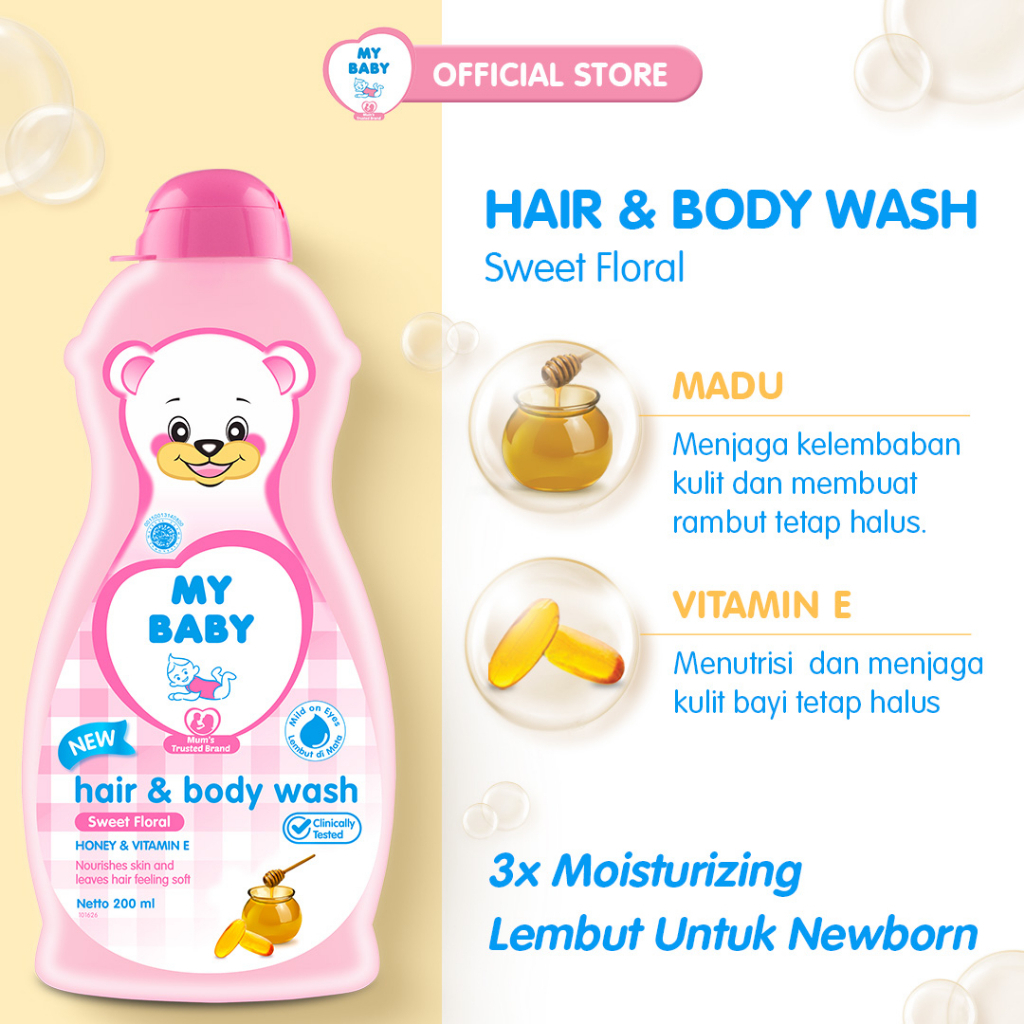 My baby body wash hair and body sabun mandi shampo 2in1 100ml/200ml