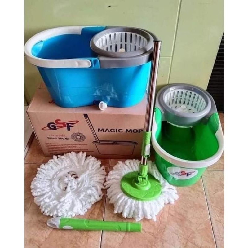 Alat pel pembersih lantai alat pel putar spin mop magic mop / GSF / QME