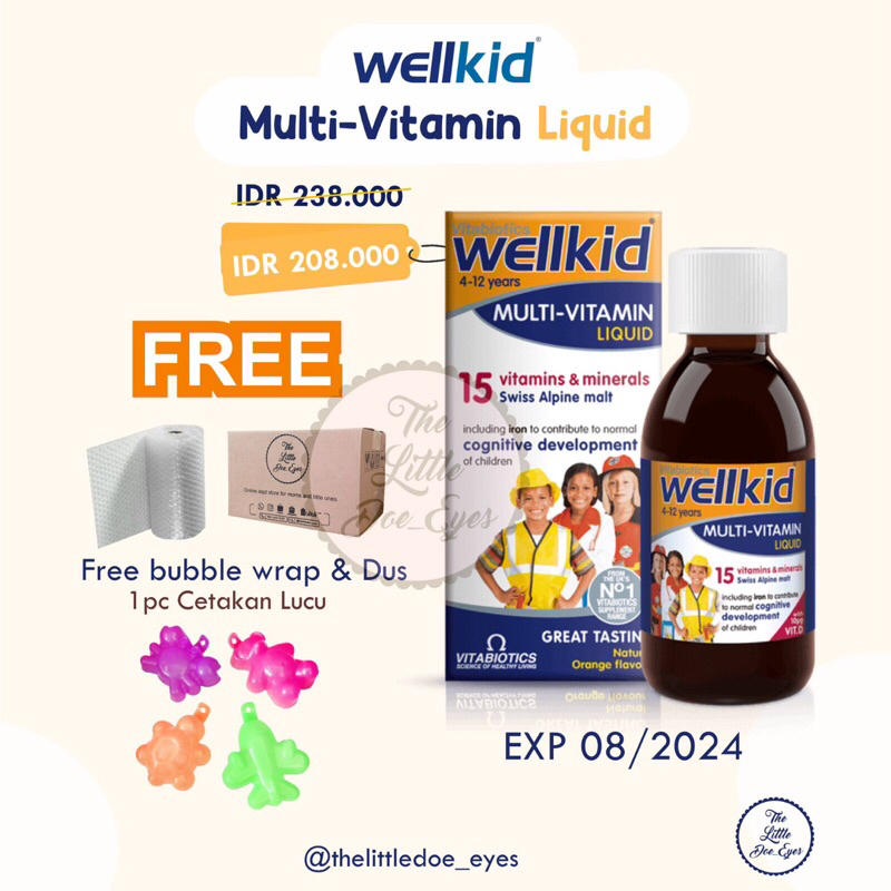 [READY] Wellkid Multivitamin Liquid Vitamin Anak EXP 08/2024