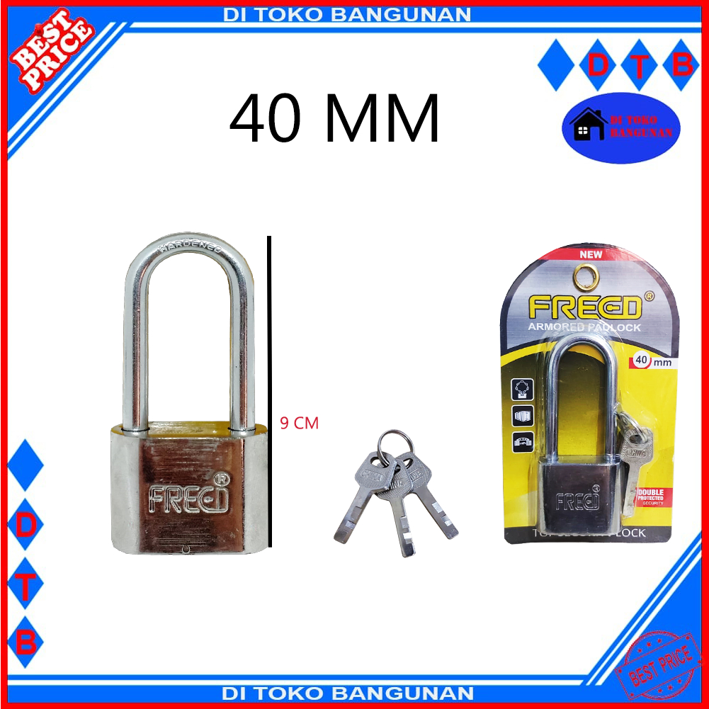 Gembok Nekel Panjang FREED 30 40 50 60 mm Rumah Industri Padlock