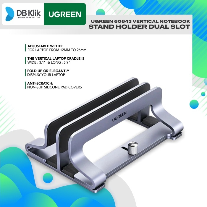 Vertical Notebook Stand Holder UGreen 60643 Dual Slot - 60643