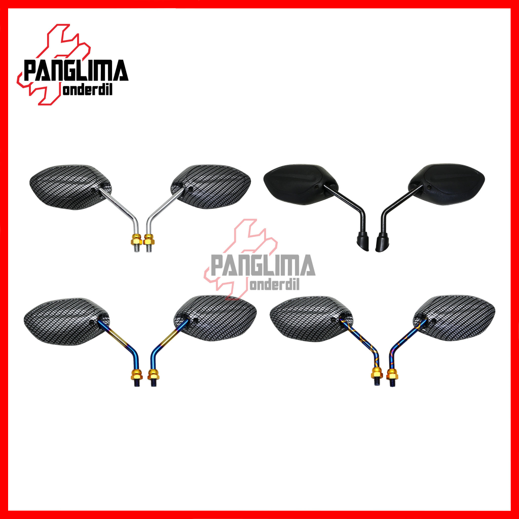 Spion Standar Model Beat Bisa Untuk Semua Motor Kanan Kiri Drat Kanan Scoopy/Spacy/Revo/Blade/Revo/Supra/Tiger/Mega Pro/GL/CB Sepion-Kaca-Mirror-Cermin Standart Kiri-Kanan Set Honda