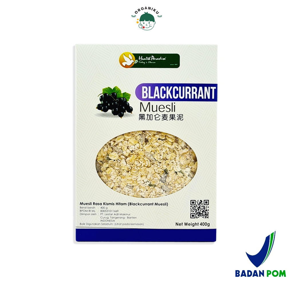 

Health Paradise Organic Blackcurrant Muesli 400gr (CitraFood)