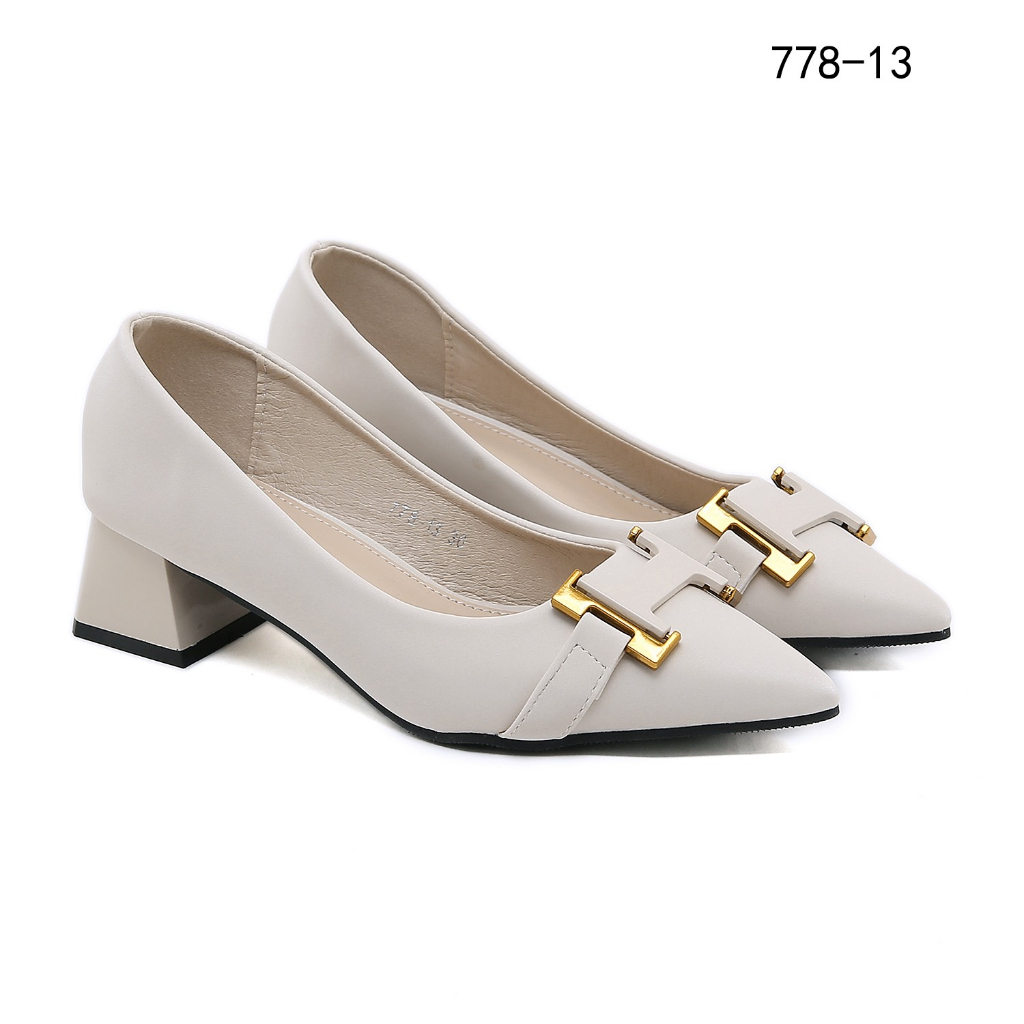 778-13 H-Logo Block Heels Shoes