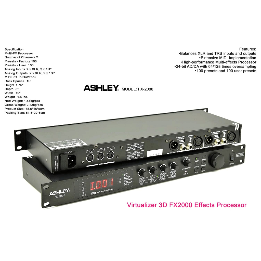 Virtualizer 3D Ashley FX2000 Effects Processor - Ashley FX 2000 Original