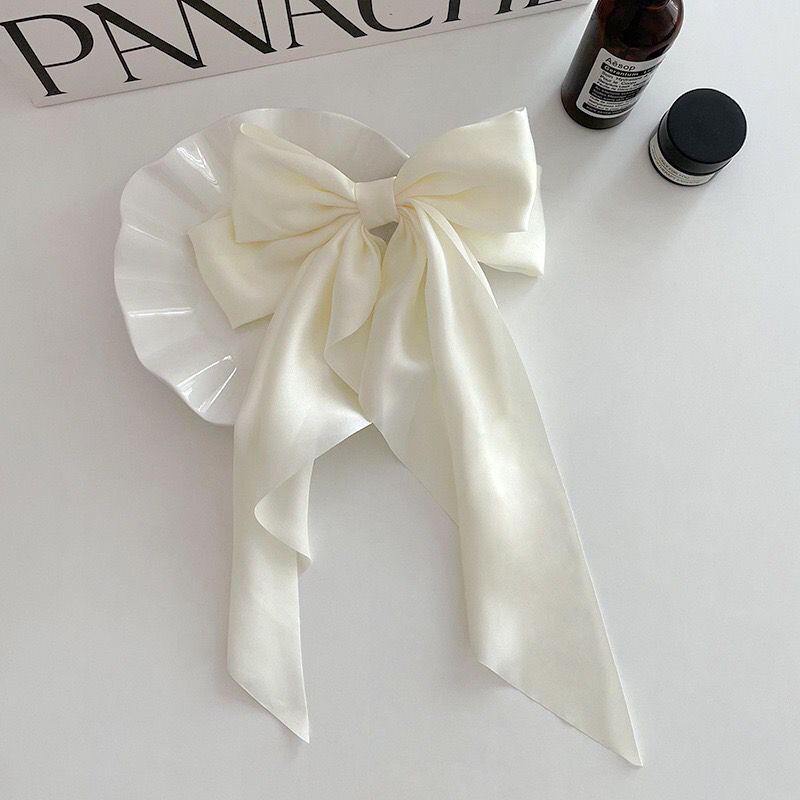 Korea Busur Besar Bunga Pita Panjang Jepit Rambut Ikat Kepala Belakang Jepit Rambut Fashion Aksesoris Rambut
