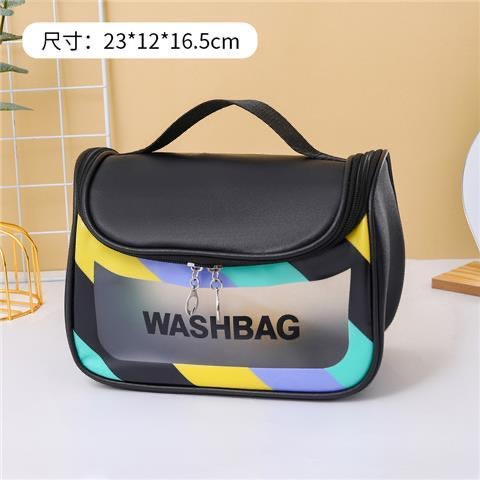 TASBLUE Tas kosmetik perjalanan / tas kosmetik wanita Korea tas kosmetik serbaguna / tas perlengkapan mandi transparan PU tahan air tas penyimpanan berkapasitas besar T03