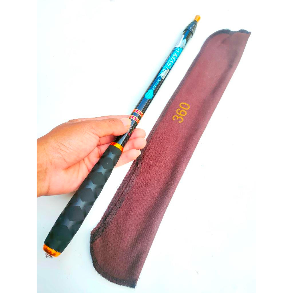 Joran tegek Zoom Seamaster 360 450 540 carbon ruas pendek kaku kuat