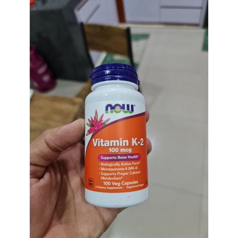 Now Foods Food Vitamin K 2 K-2 K2 Vit K2 100 mcg 100mcg 100 Veg Caps