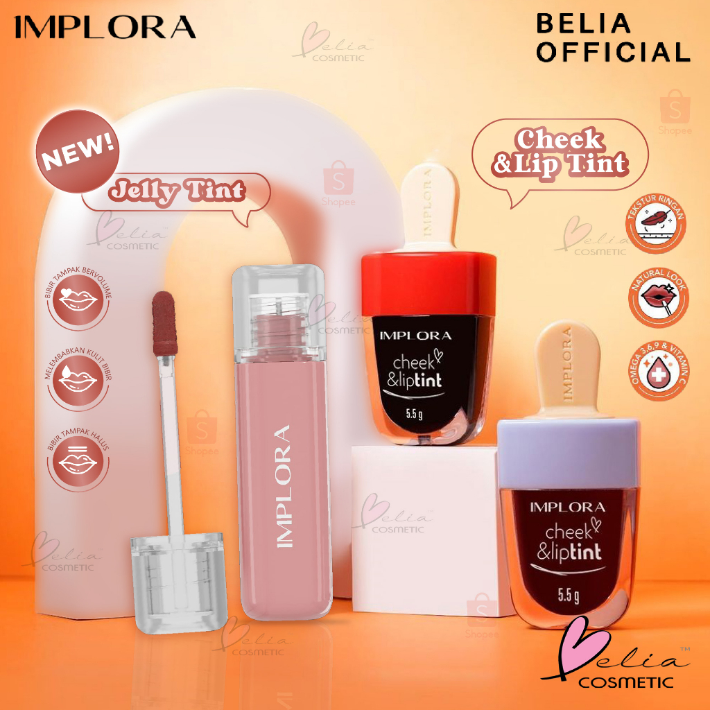 ❤ BELIA ❤ IMPLORA Cheek &amp; Liptint JELLY TINT 5.5g | lip implora JELLYTINT baru viral