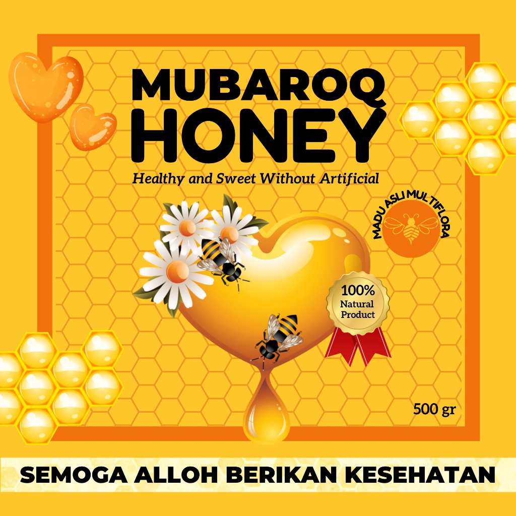 

Madu Murni Asli Nektar Bunga [ 1/2 kg ] Multiflora 100% Mubaroq Honey ORGANIC