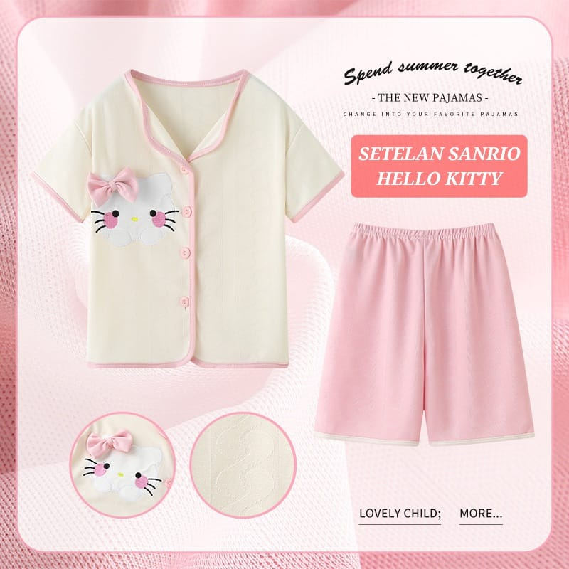 SETELAN SANRIO BAJU SANTAI ANAK CEWEK PIYAMA SANTAI ADEM SET DAILY FASHION KOREA IMPORT