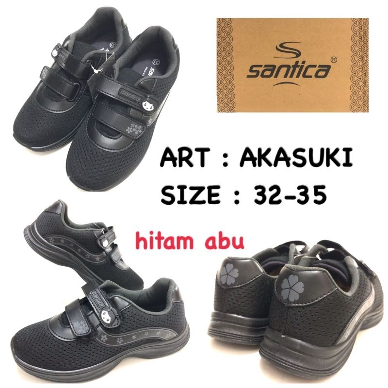 SEPATU ANAK SANTICA AKASUKI SIZE 32-35 HITAM-ABU