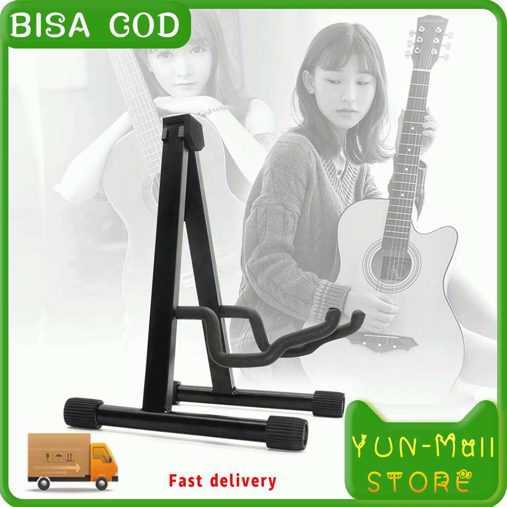 YUN Mall  Alat Musik Stand Gitar Universal Import Stand Bass Ukulele Model A Lipat Besi Dudukan Gitar