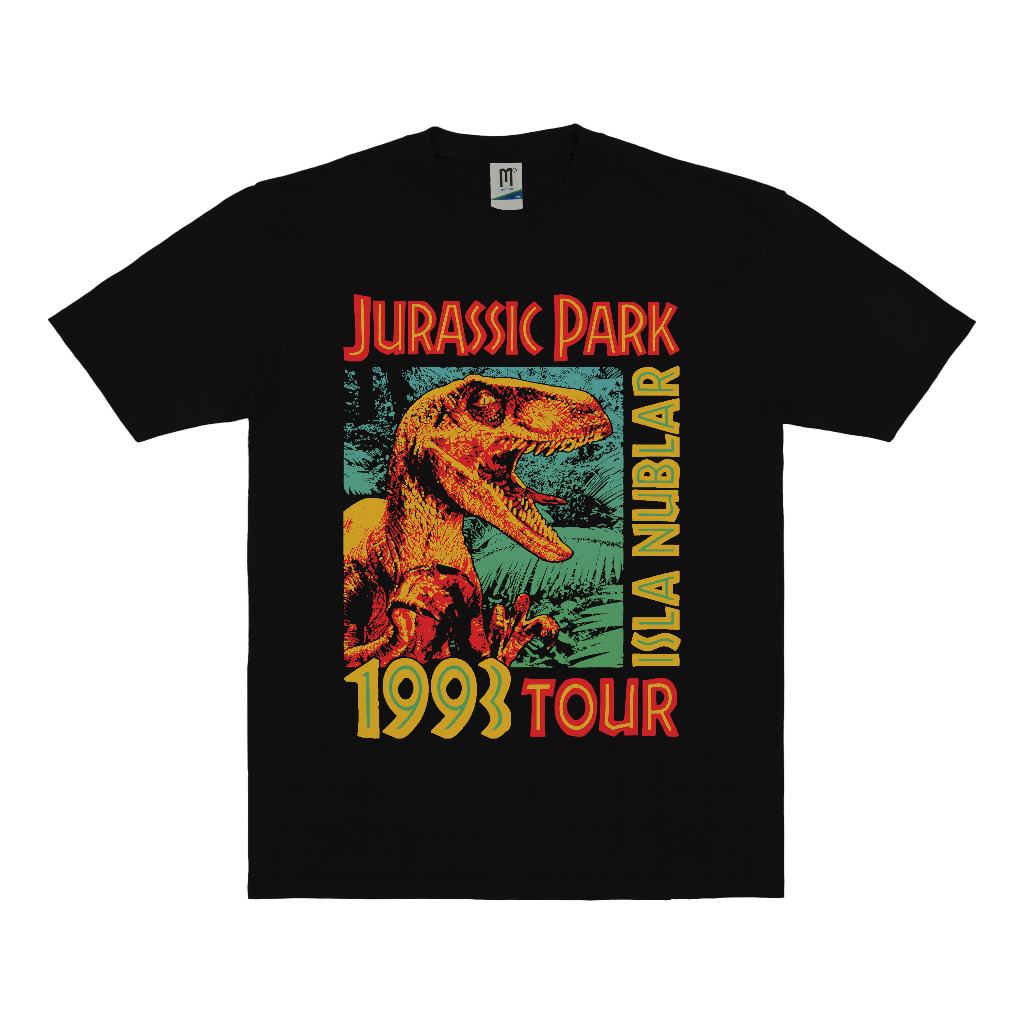 KAOS FILM JURASSIC PARK 1993 TOUR VINTAGE | T-SHIRT BAND JURASSIC PARK | JURASSIC PARK HITAM