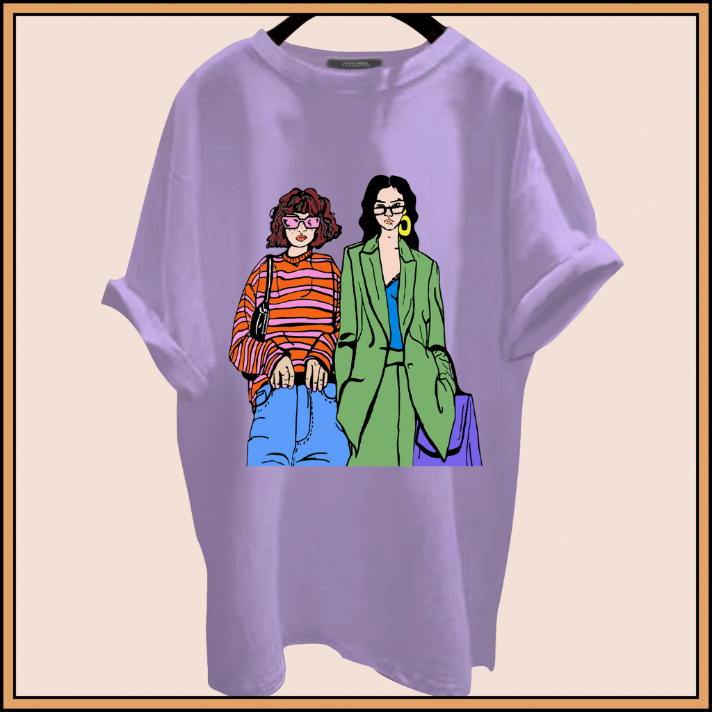 CALVIERO SHOP - BAJU KAOS ATASAN WANITA PRINT GIRL FASHION PRINT