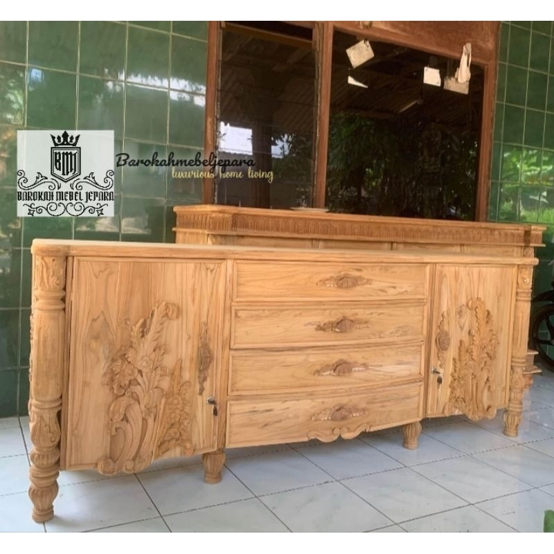 Bufet Konsul TV jati 2 meter mentahan