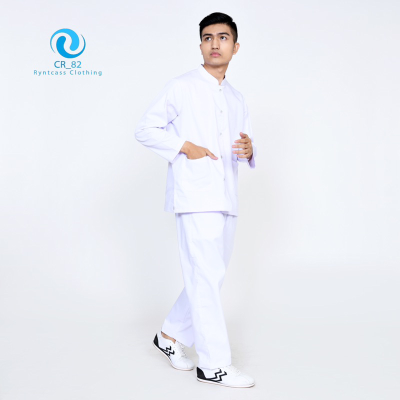 Seragam putih dinas perawat dokter bidan lengan pendek