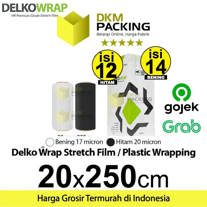 

Stretch Film Wraping 20cm x 250m Plastik Wrapping DELKOWRAP OJOL PREMIUM TERMURAH /DUS