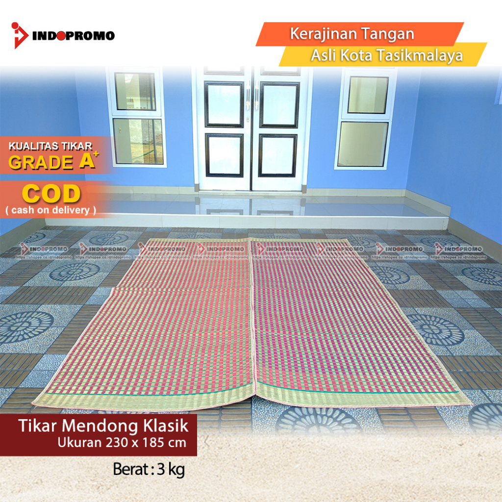 TIKAR PIKNIK / TIKAR MENDONG ERED KLASIK UKURAN 230X185 CM / TIKAR LIPAT KLASIK UKURAN JUMBO