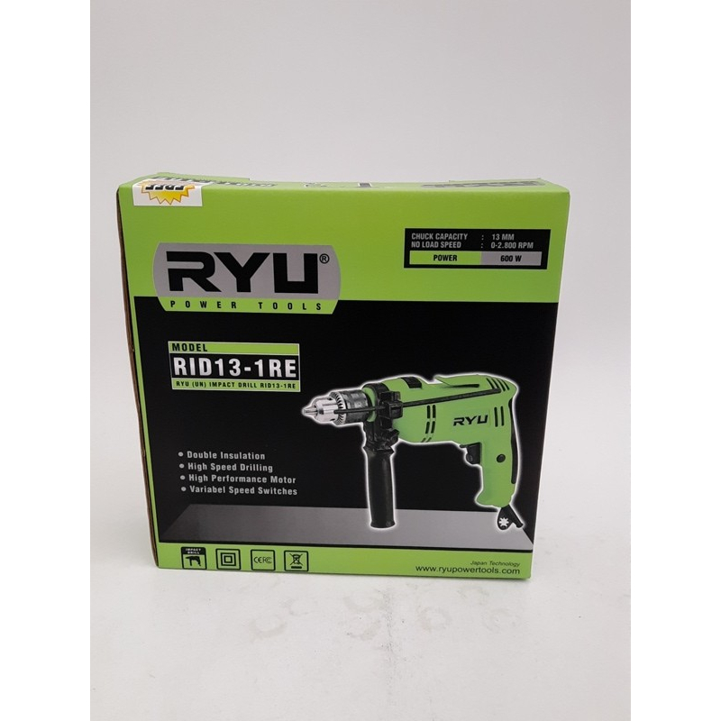 Mesin Bor Beton / Impact Drill 13 mm RYU RID 13-1 RE Variable Speed