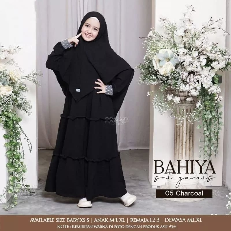 Gamis Bahiya Kids FREE HIJAB/ Baju Anak Perempuan 7 s/d 14 Tahun/ Gamis Anak Perempuan