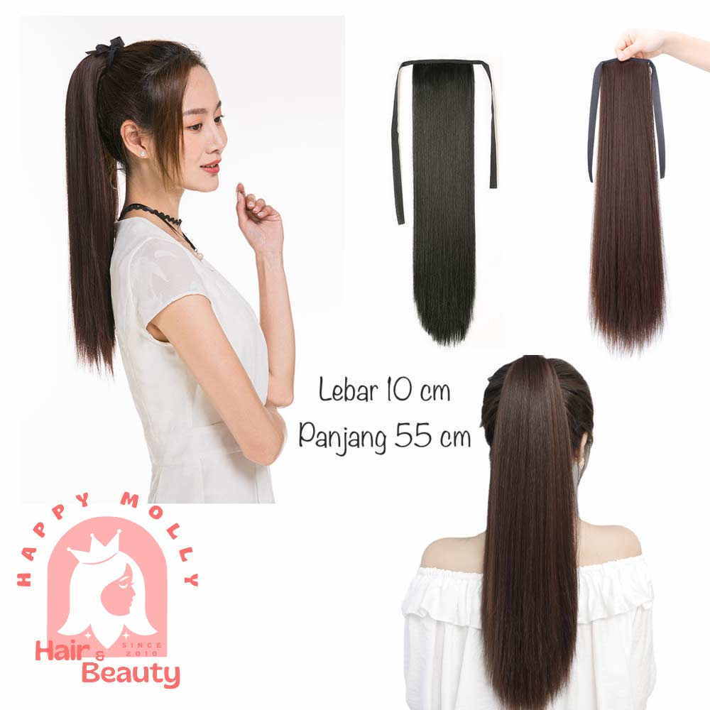 Hair Clip Ponytail Wig - Rambut Kuncir Ekor Kuda Fashion Wanita Korea - Curly - Hair Extension W8217 ( Group )