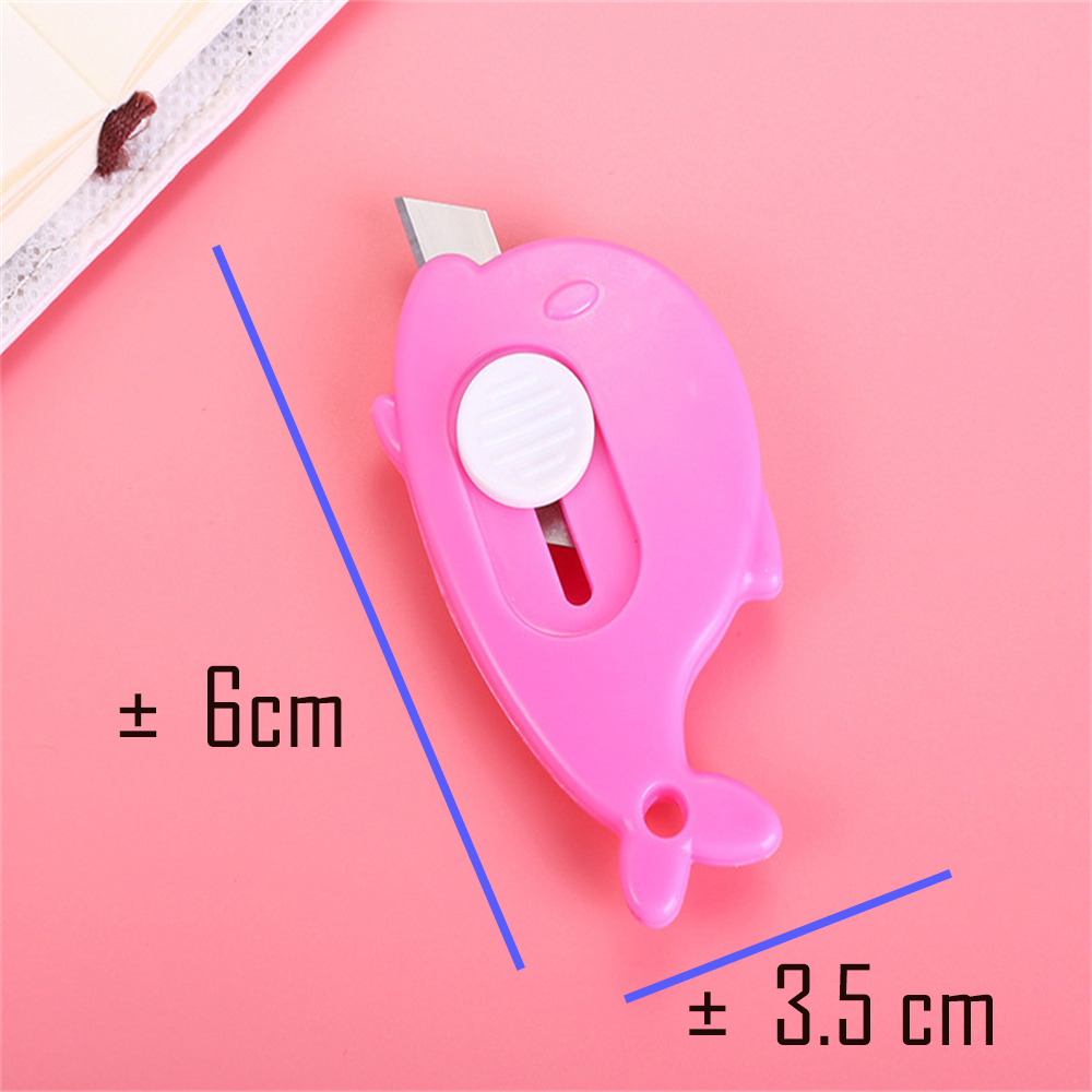 Cutter Mini Model Dolphin Pembuka Paket Cute Box Cutter - BUM