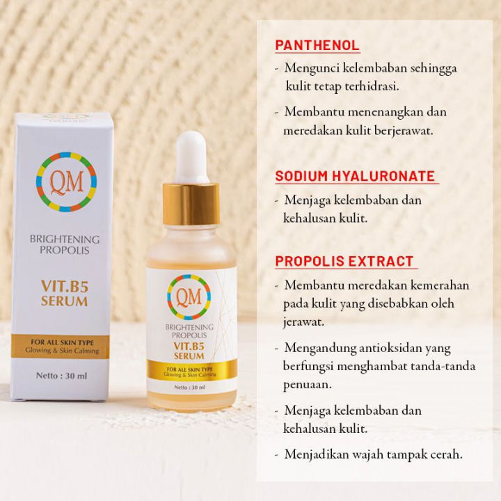 Beauty Jaya - Qm Brightening Propolis Serum VIT. B5 Serum Pemutih Kulit Wajah Glowing